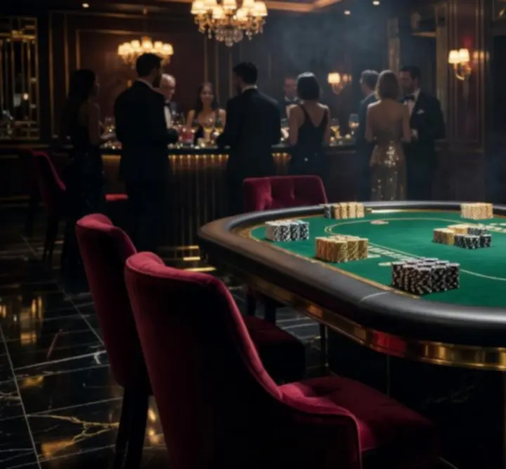 Elegancki stół pokerowy na mobilnym evencie
