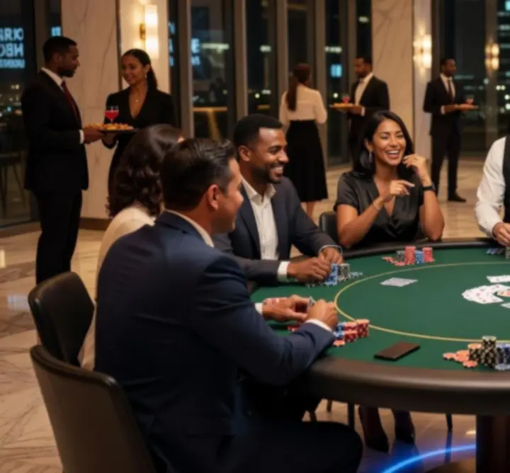 Turniej pokerowy podczas mobilnego eventu